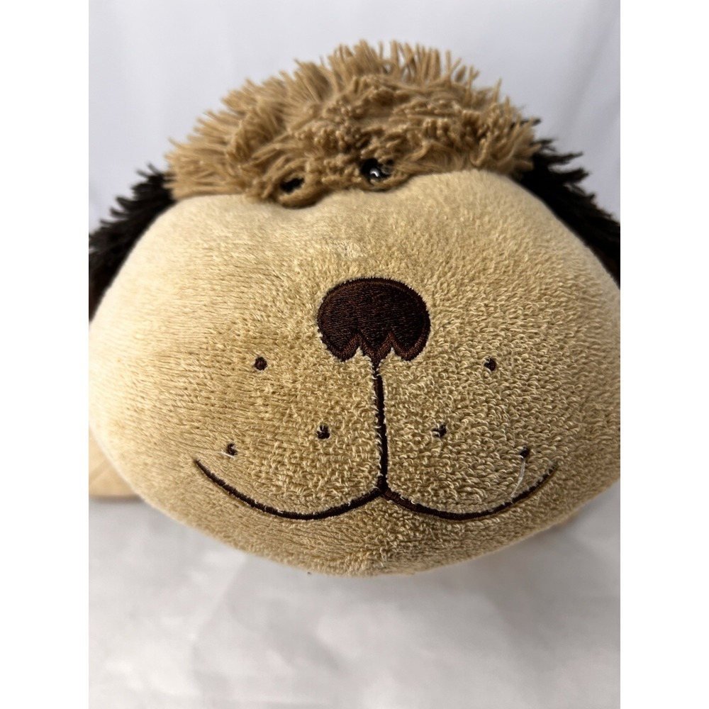 Brown Tan Pillow Pets Puppy Dog Plush Pillow Stuffed Animal 2010 18"x14"x7"